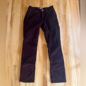 size 28 purple corduroy Levi pants